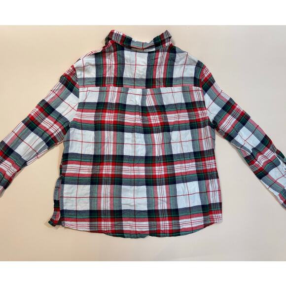 NWT Aerie Women’s Plaid Flannel Button Down Shirt – Red Green White – Size S - Picture 3 of 6